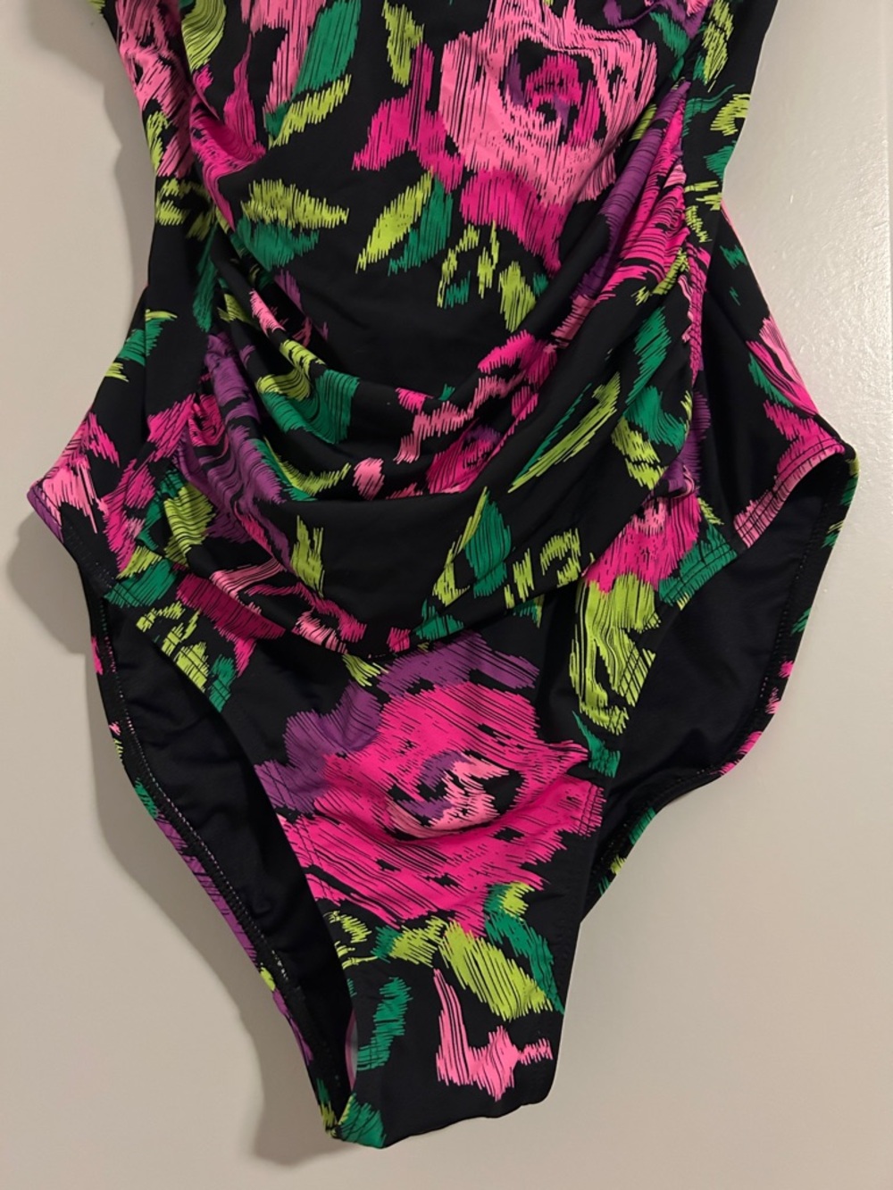 NEW! Betsey Johnson Floral Print Swim Suit 1 pc Swim Sz L - Picture 4 of 11
